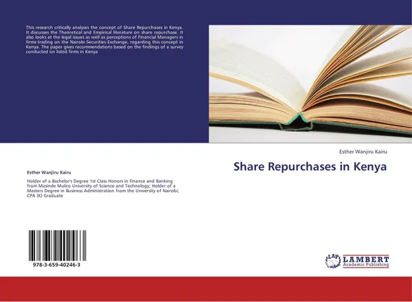 Обложка книги Share Repurchases in Kenya, Esther Wanjiru Kairu