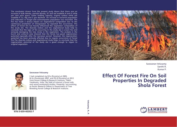 Обложка книги Effect Of Forest Fire On Soil Properties In Degraded Shola Forest, Saravanan Velusamy,Santhi R. and Kumar P.