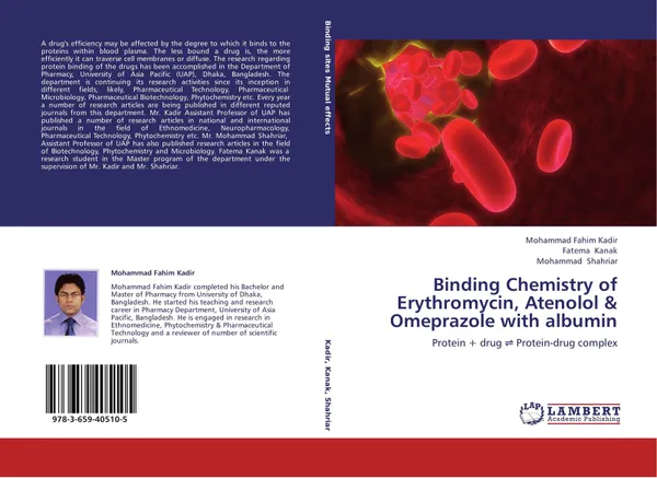 Обложка книги Binding Chemistry of Erythromycin, Atenolol & Omeprazole with albumin, Mohammad Fahim Kadir,Fatema Kanak and Mohammad Shahriar