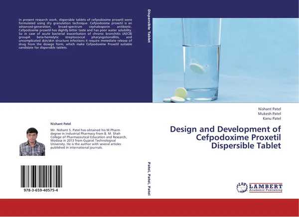 Обложка книги Design and Development of Cefpodoxime Proxetil Dispersible Tablet, Nishant Patel,Mukesh Patel and Kanu Patel