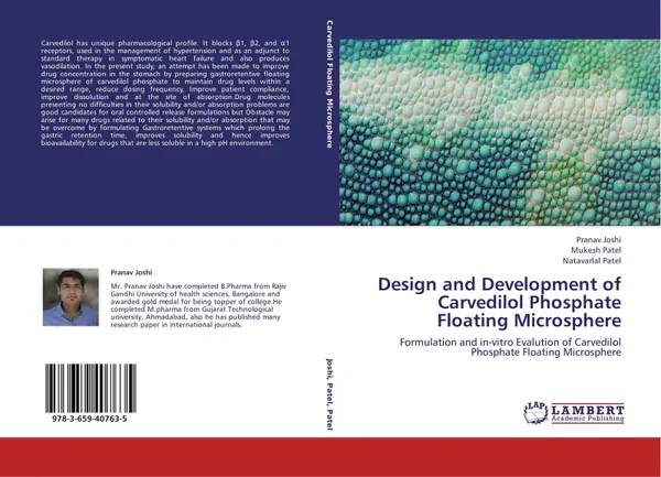 Обложка книги Design and Development of Carvedilol Phosphate Floating Microsphere, Pranav Joshi,Mukesh Patel and Natavarlal Patel