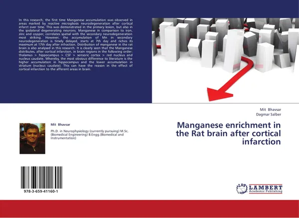 Обложка книги Manganese enrichment in the Rat brain after cortical infarction, Mit Bhavsar and Dagmar Salber