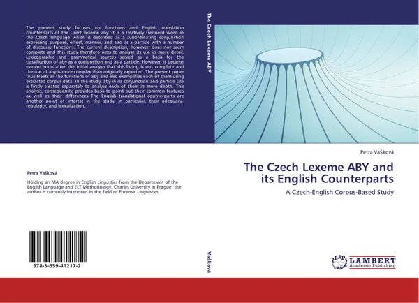 Обложка книги The Czech Lexeme ABY and its English Counterparts, Petra Vašková