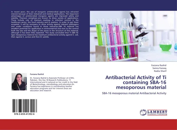 Обложка книги Antibacterial Activity of Ti containing SBA-16 mesoporous material, Farzana Rashid,Samra Farooq and Nadia Sharif