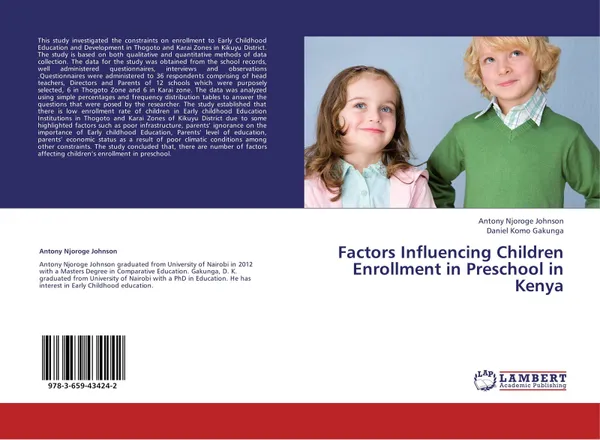 Обложка книги Factors Influencing Children Enrollment in Preschool in Kenya, Antony Njoroge Johnson and DANIEL KOMO GAKUNGA