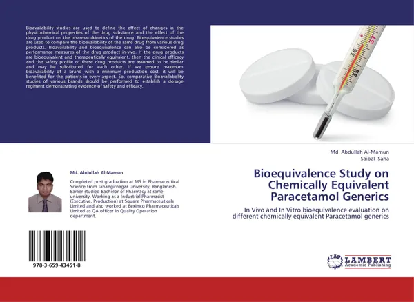 Обложка книги Bioequivalence Study on Chemically Equivalent Paracetamol Generics, Md. Abdullah Al-Mamun and Saibal Saha