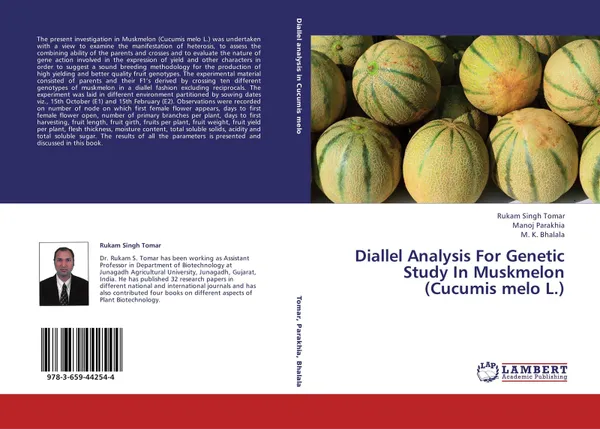 Обложка книги Diallel Analysis For Genetic Study In Muskmelon (Cucumis melo L.), Rukam Singh Tomar,Manoj Parakhia and M. K. Bhalala