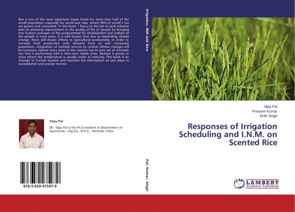 Обложка книги Responses of Irrigation Scheduling and I.N.M. on Scented Rice, Vijay Pal,Prasann Kumar and M.M. Singh