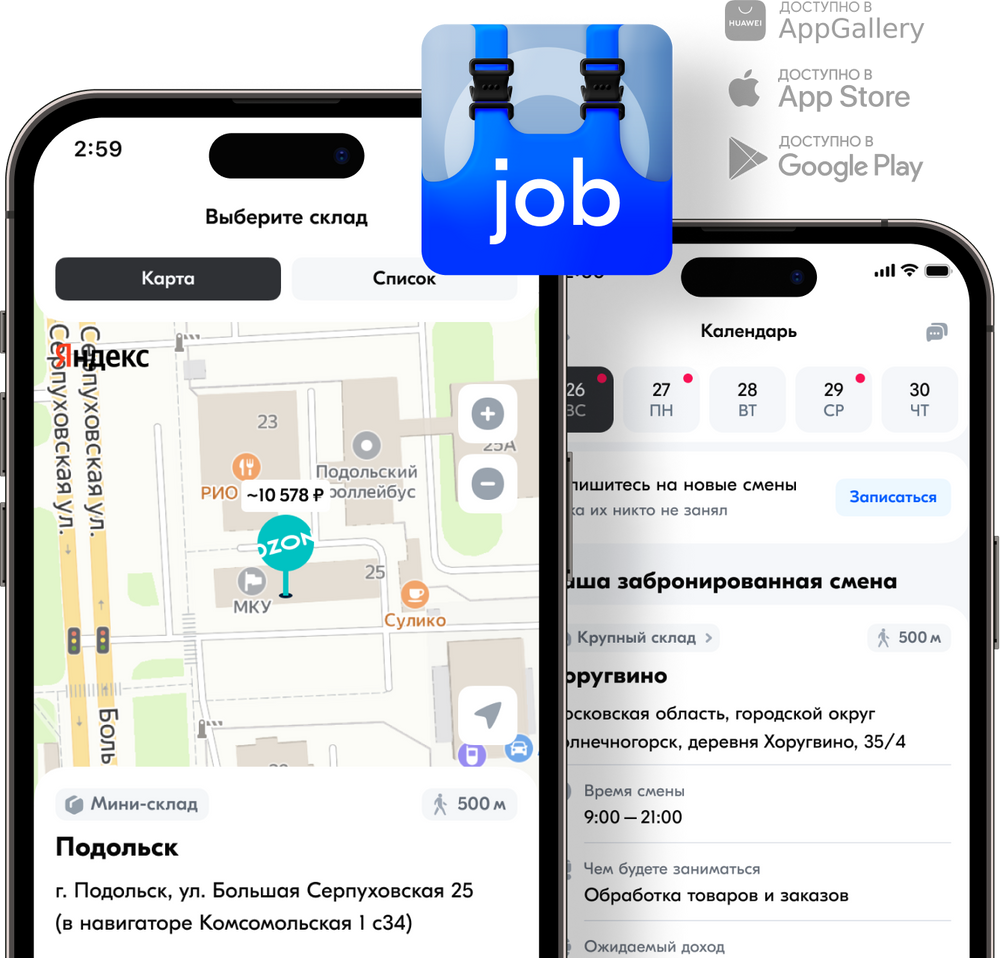 Скриншот приложения Job Ozon