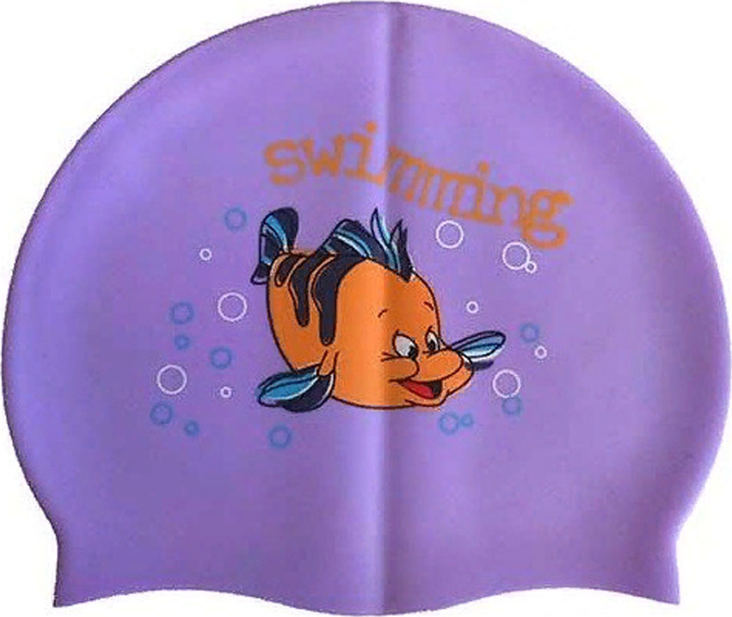 фото Шапочка для плавания силиконовая с рисунком RH-С20 (фиолетовая) Dobest