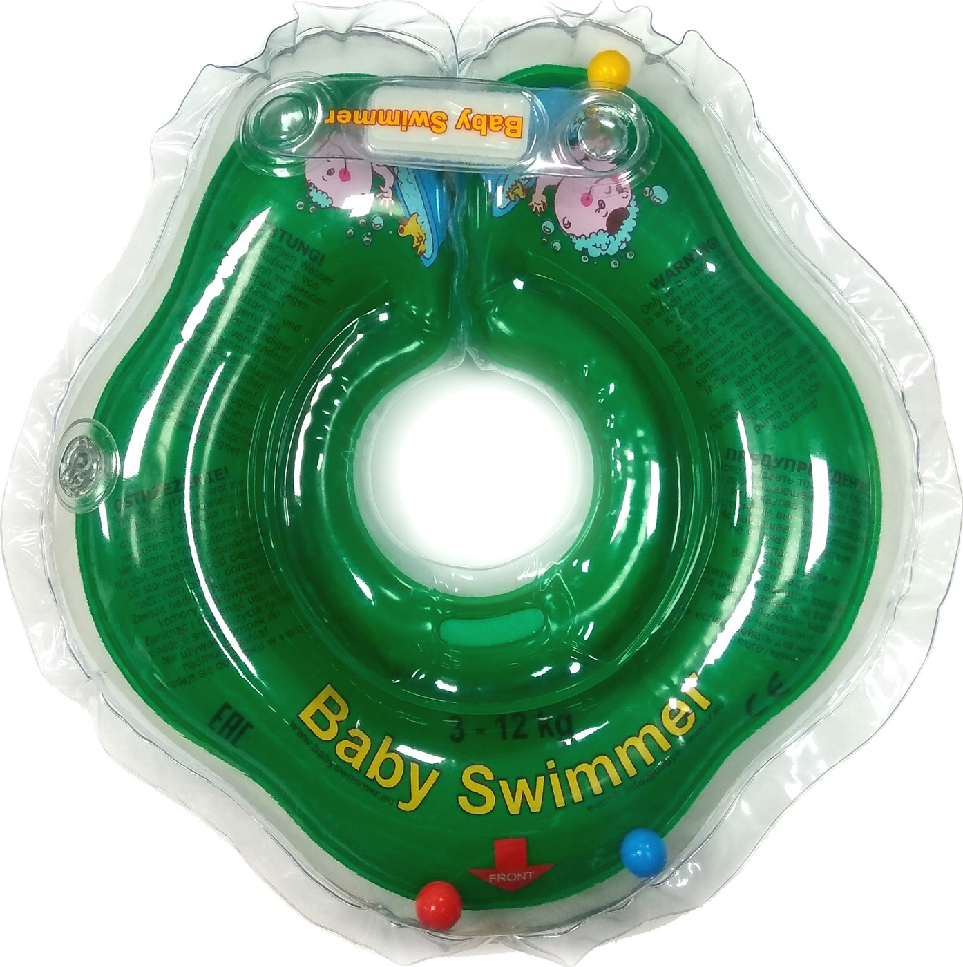 фото Baby Swimmer, Круг на шею для купания с погремушкой, 3-12 кг