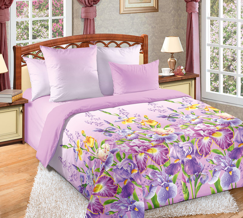 фото Комплект постельного белья 1,5-спальный Виолетта, перкаль