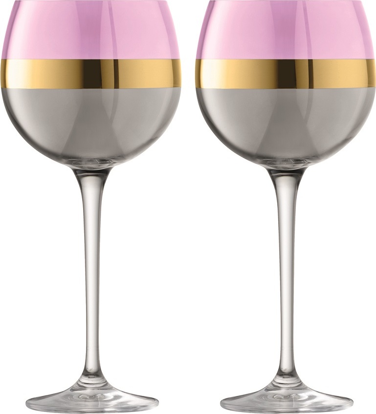 фото Набор из 2 круглых бокалов LSA International Bangle 525 мл розовый