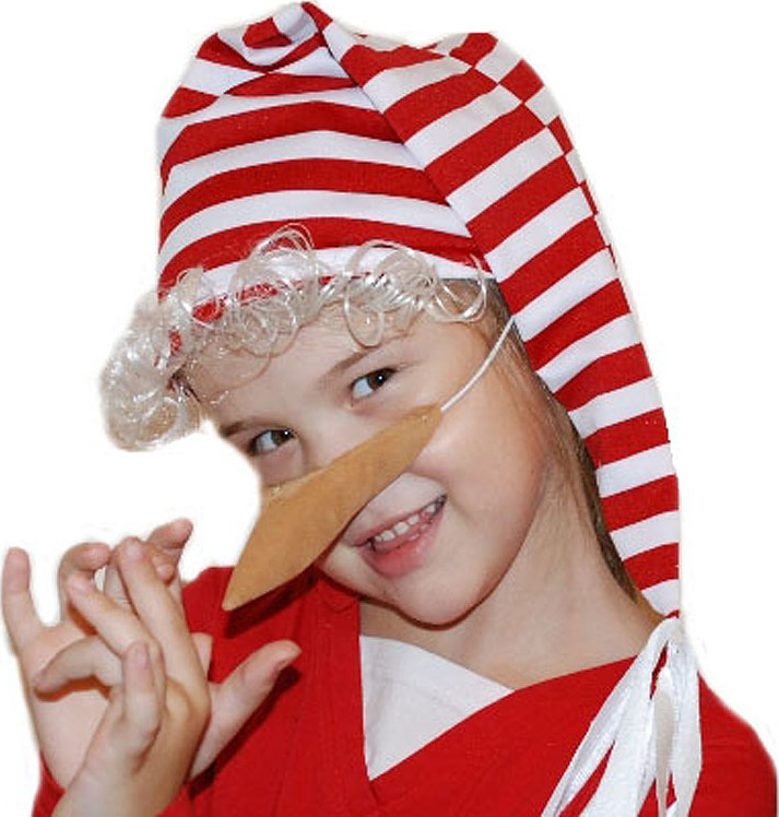 фото Карнавальный костюм, набор Буратино, колпачок и нос No brand