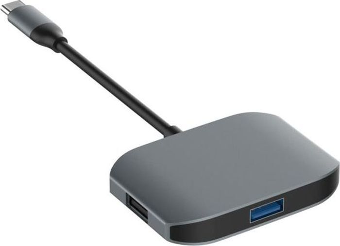 фото USB - хаб Comma Clian Type C to HDMI-USB3.0-USB2.0, серый