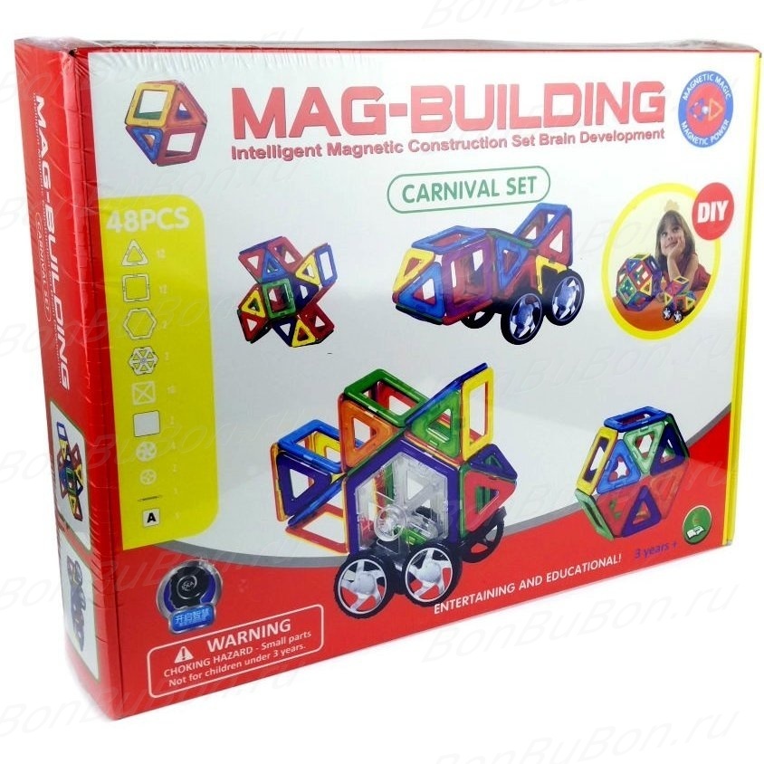 Характеристики Магнитный конструктор Mag-Building 48 (MGB48) колеса ...
