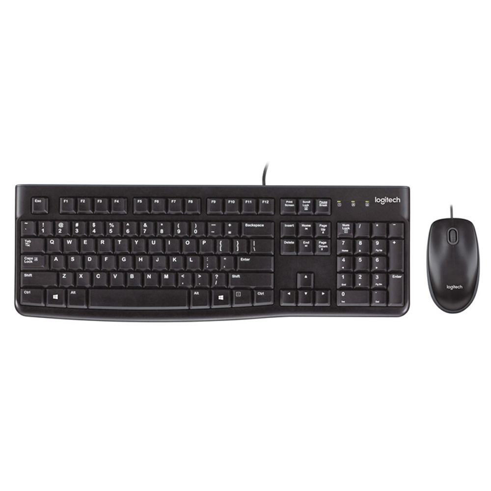 Клавиатура+мышьLogitechDesktopMK120(Английскаяраскладка),USB,черный(920-002589)