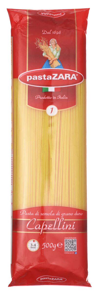 Макароны Pasta Zara Спагетти капеллини №1, 20 шт по 500 г — купить в ...