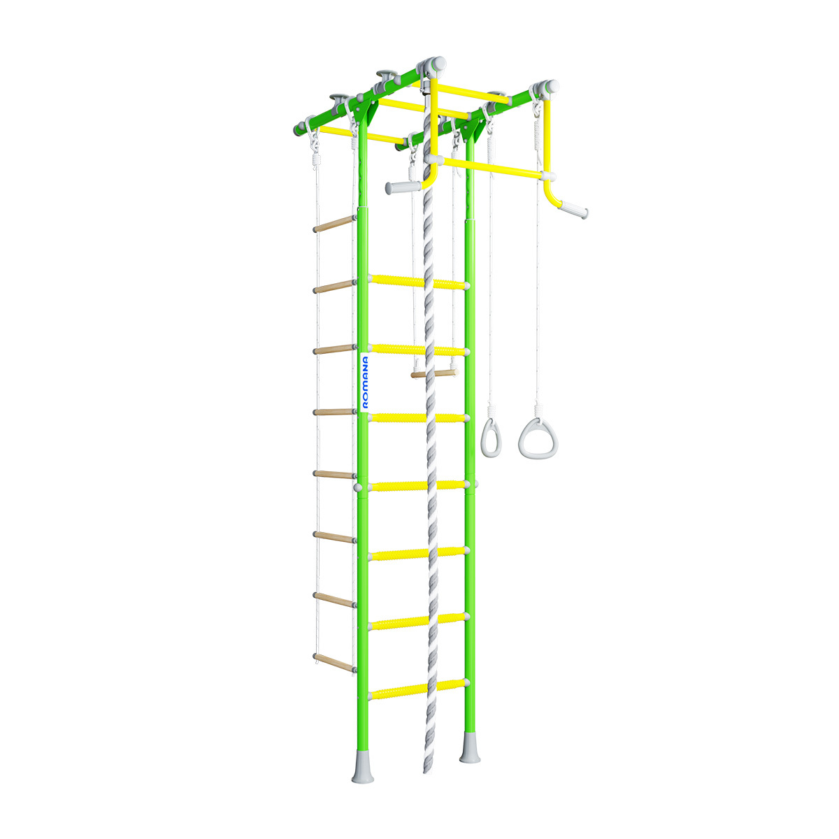 Шведская стенка, детский спортивный комплекс для дома Romana R1 зеленое яблоко