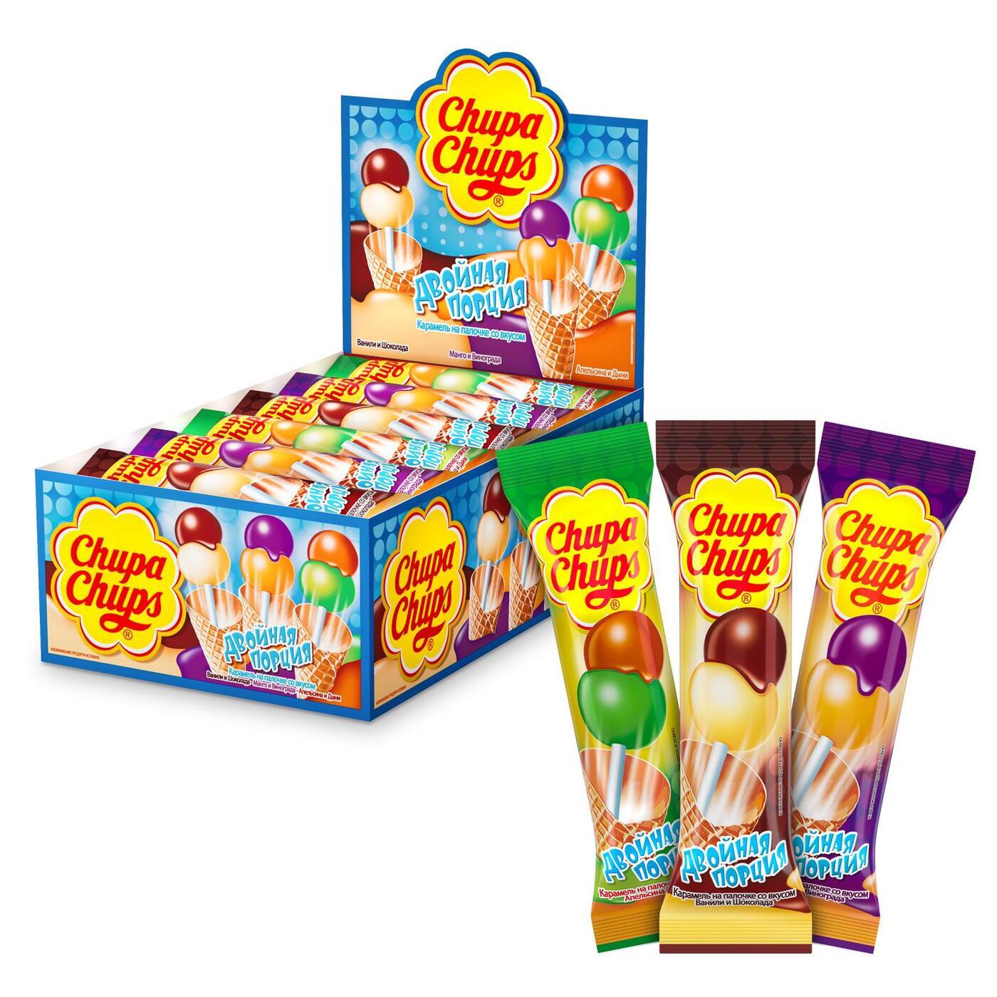 Chupa Chups карамель "Двойная порция" ассорти, 24 шт по 16,8 г — купить ...