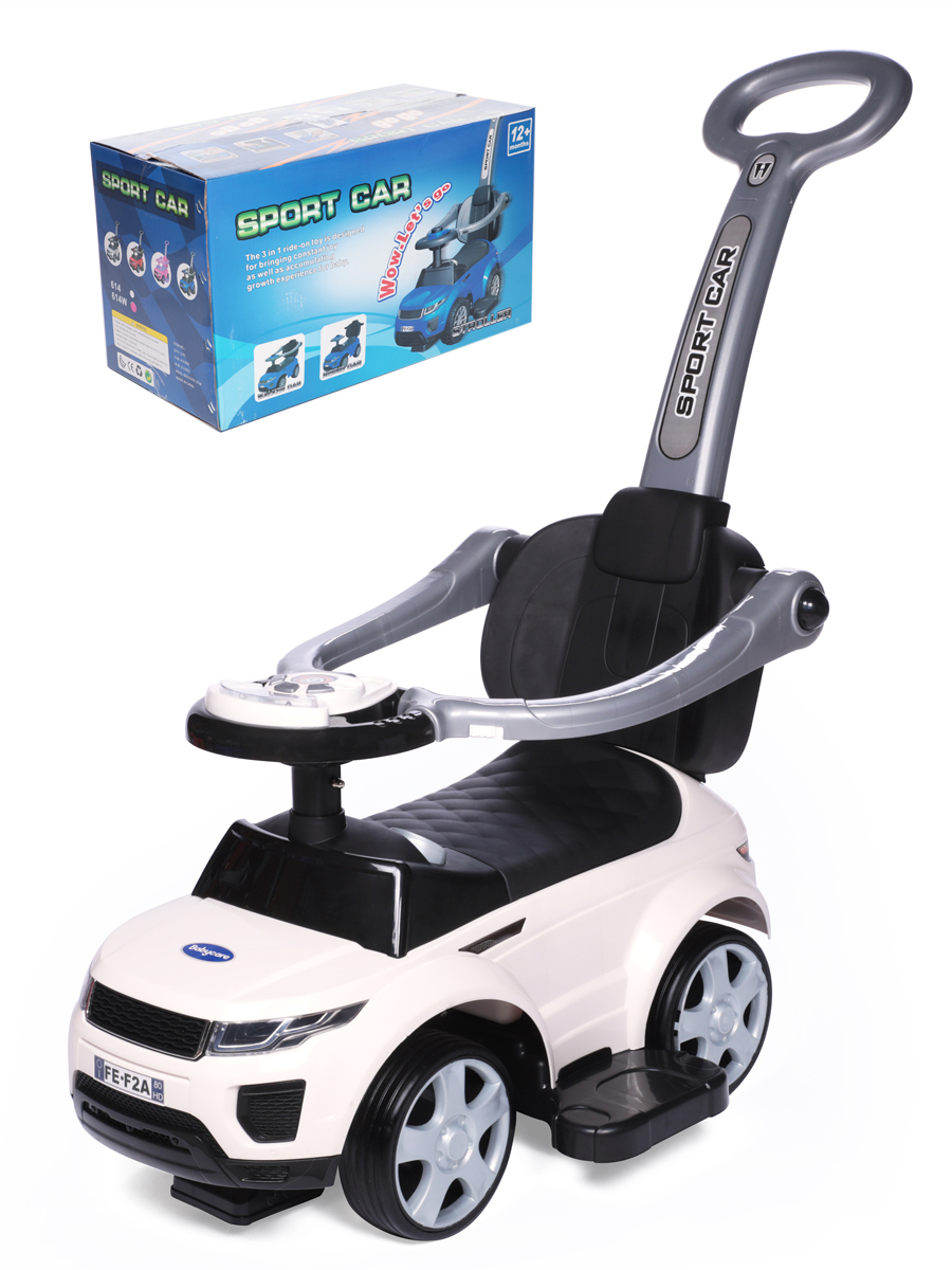 Пушкар каталка с родительской ручкой Sport car (резиновые колеса ...
