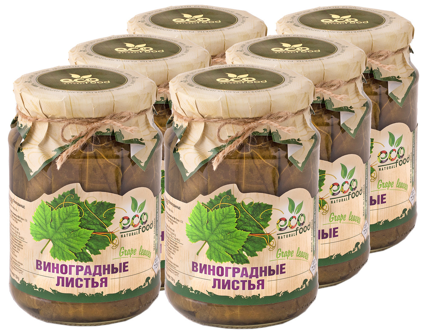 Виноградные листья, 720г х 6шт ECOFOOD — купить в интернет-магазине ...