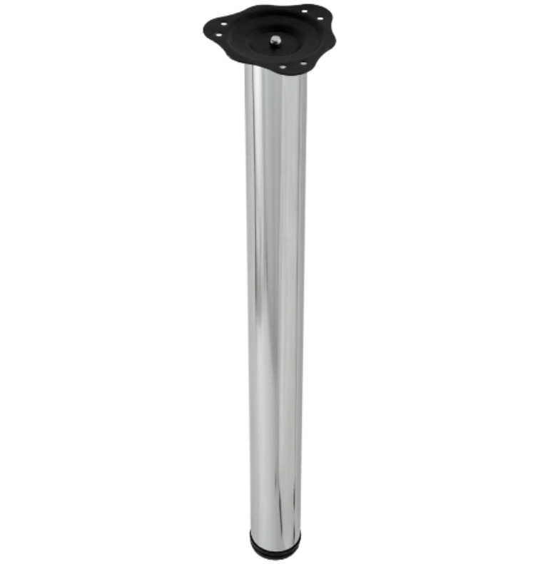 Характеристики Опора ножка для стола регулируемая 710 мм, хром .