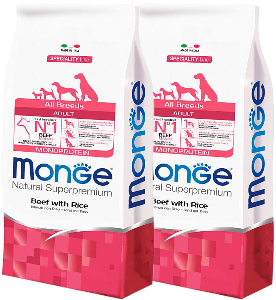 Сухой корм MONGE SPECIALITY DOG BEEF монобелковый для взрослых собак ...