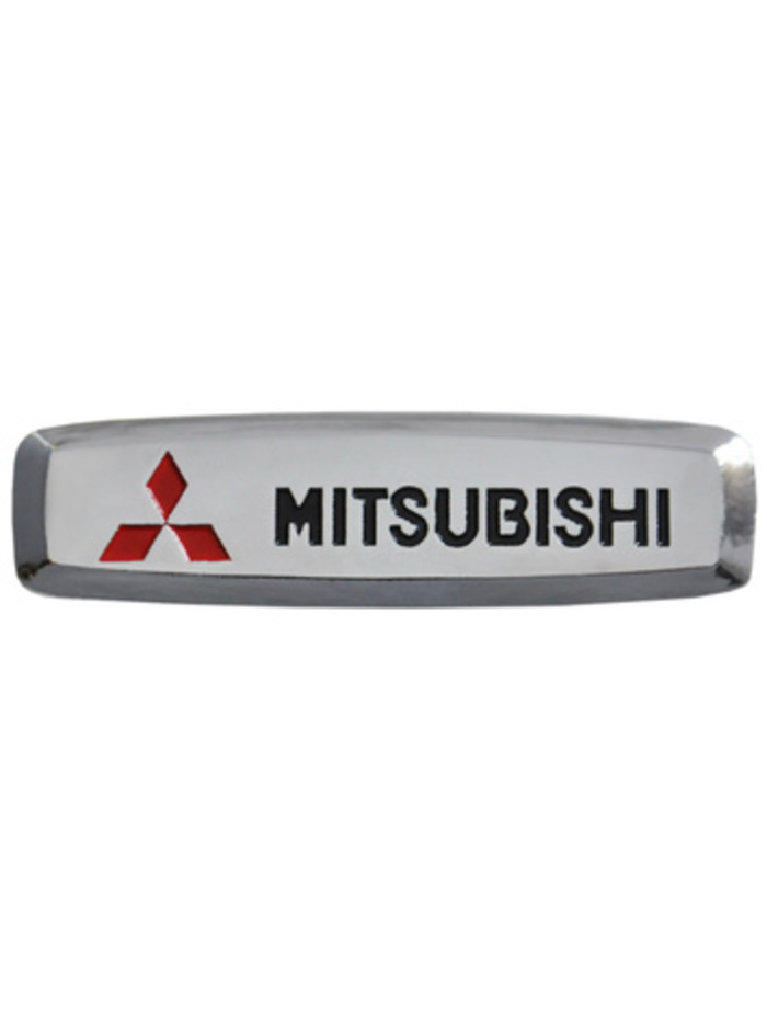 Комплектшильдиковметаллическихсэмблемойавто"MITSUBISHI"и4винтовымикреплениями(Пара)