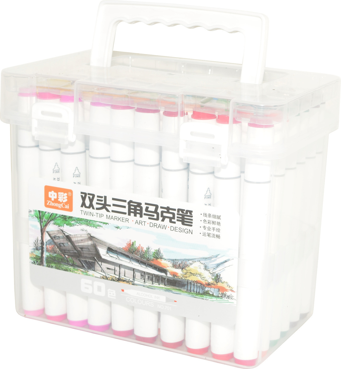 Характеристики Скетч-маркеры 60 цветов ZhongCai Art&Draw&Design Marker ...