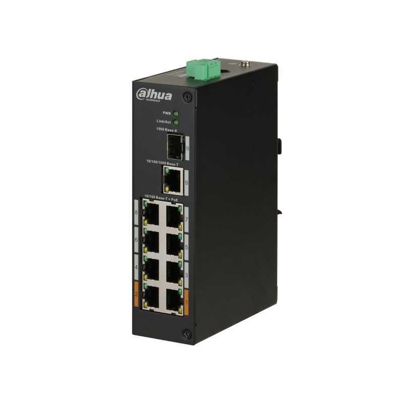 Dahua Коммутатор PoE 8ми портовый (DH-PFS3110-8ET-96), черный