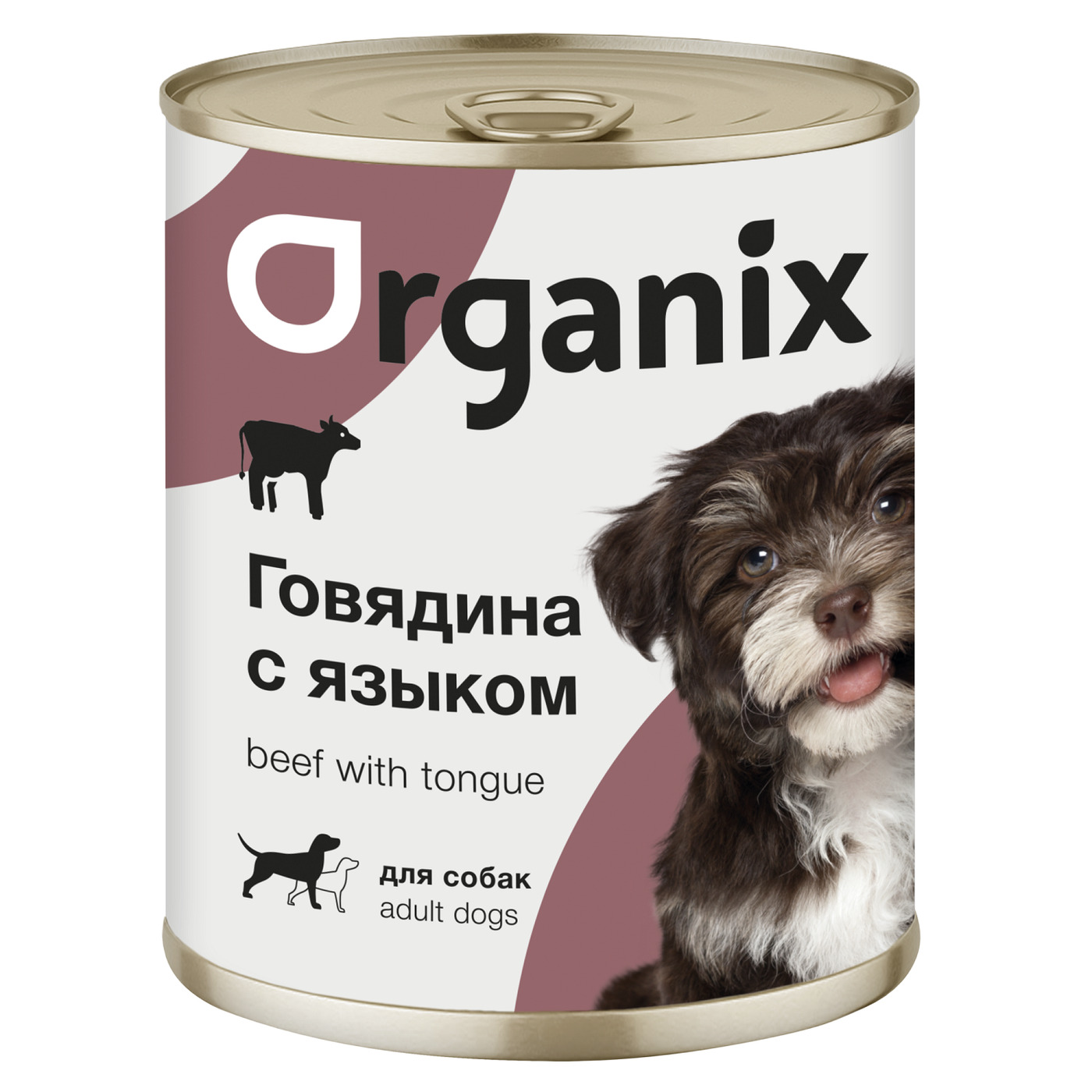 Organix консервы для собак, с говядиной и языком, 15 шт. по 410 гр.