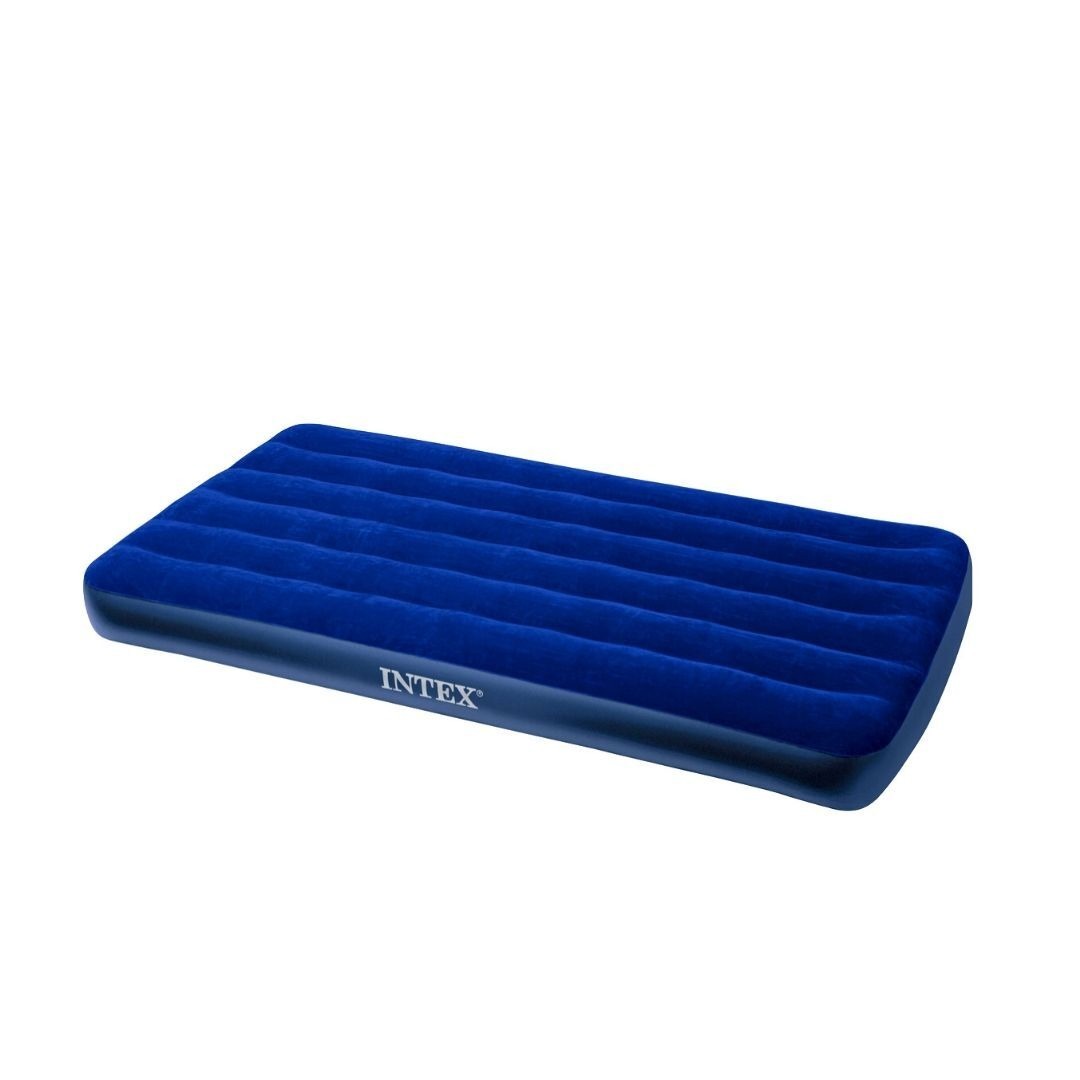 Надувной матрас intex classic downy airbed 64757 синий