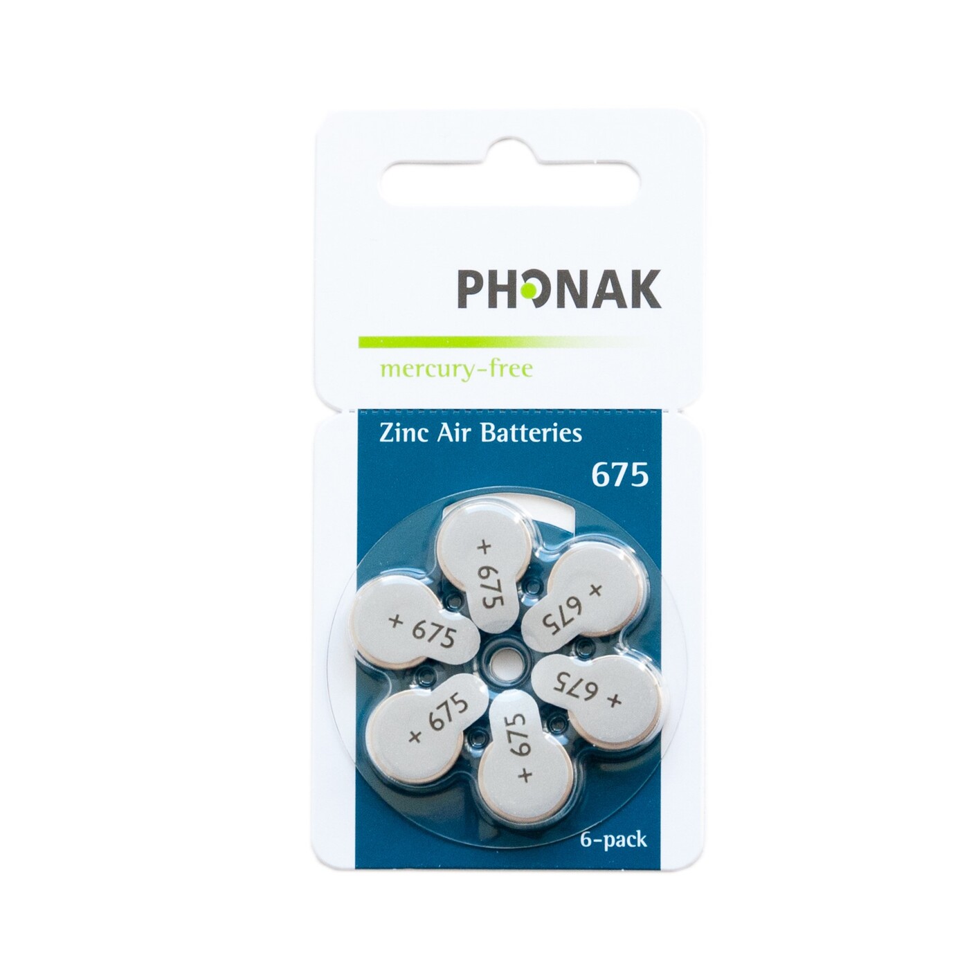 Батарейки Phonak 675 для слухового аппарата, 1 блистер (6 батареек ...