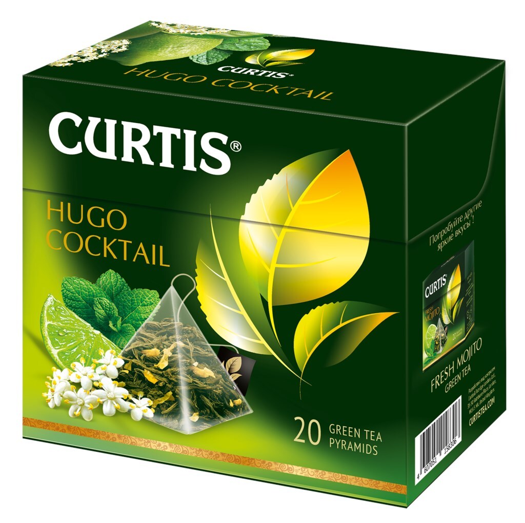Чай зеленый CURTIS Hugo Cocktail, 20 пакетиков - 10 упаковок — купить в ...