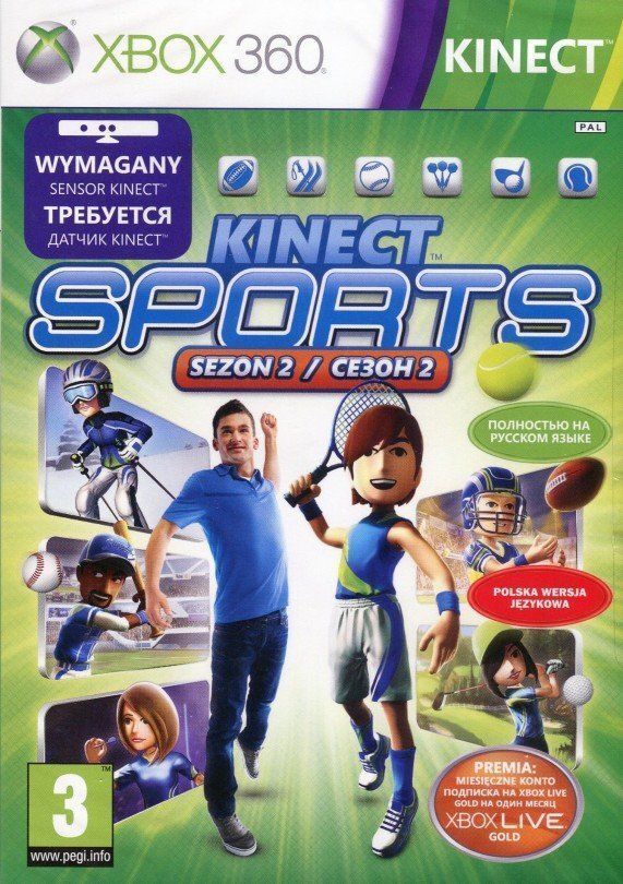 Игра Kinect Sports Season 2 Русская для Kinect (XBox 360, Русские субтитры)