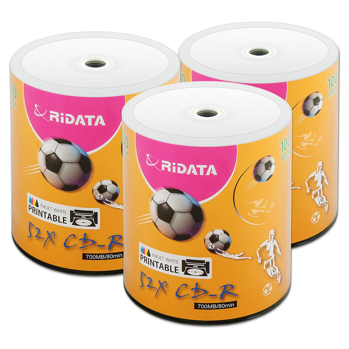 Диск CD-R RiData 700Mb 52x Printable bulk, упаковка 300 шт.