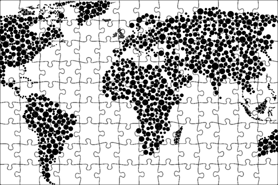 Занимательная карта мира с магнитными пазлами