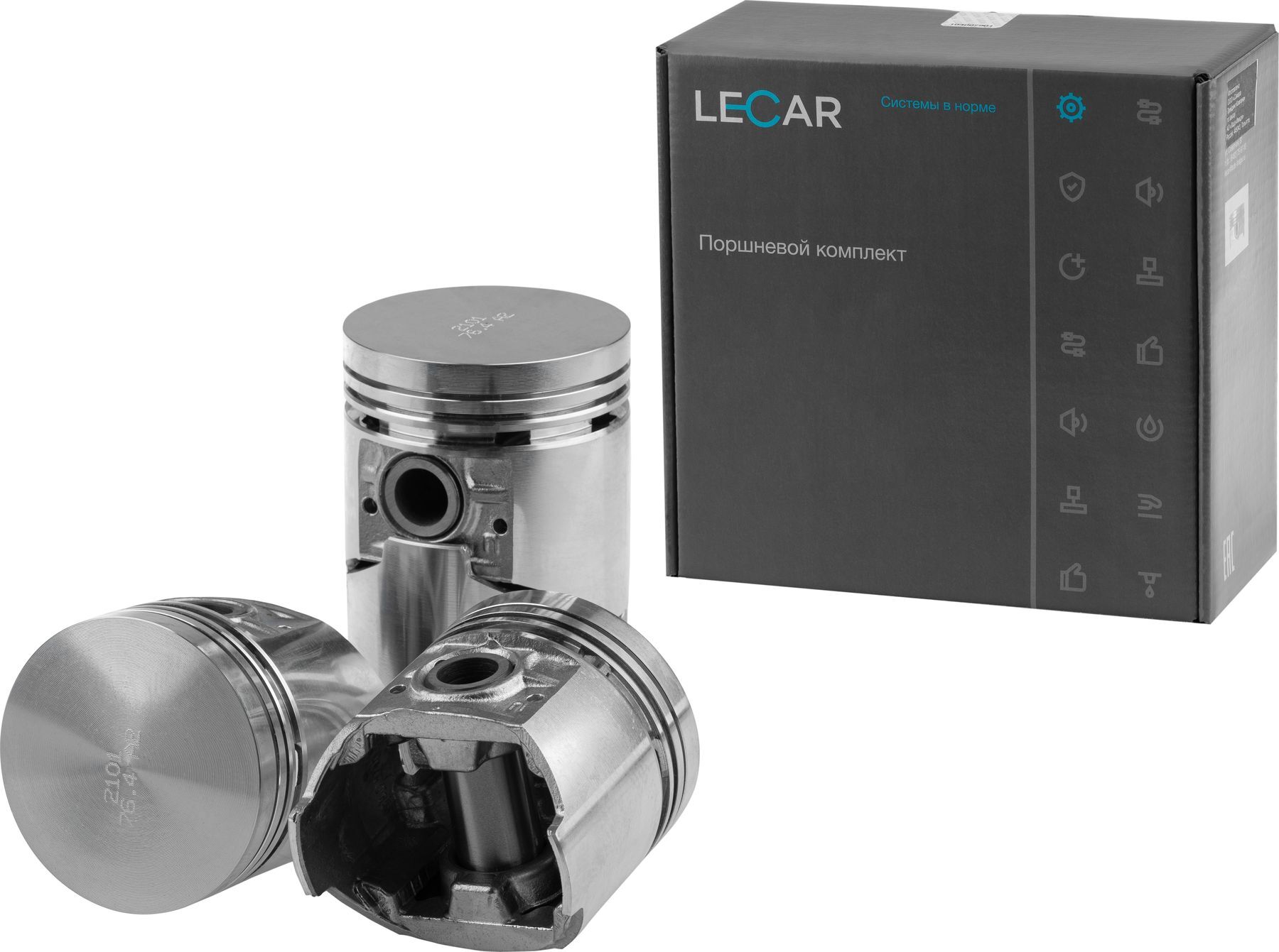 Комплект поршней 2101 (4 поршня + 4 пальца) рем. размер 76,4 Кл. A (дв ...