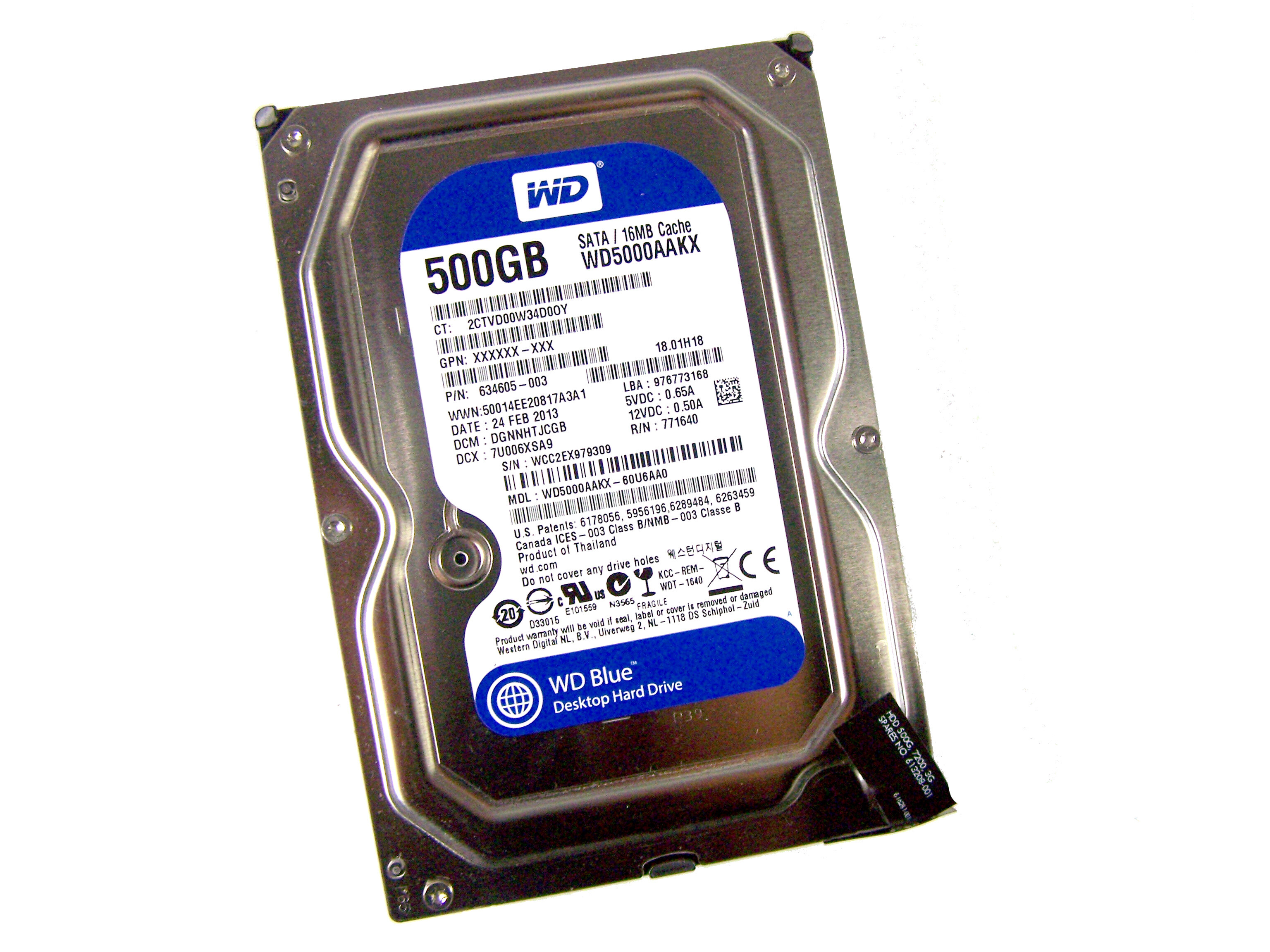 Western Digital 500 ГБ Внутренний жесткий диск (WD5000AAKX)