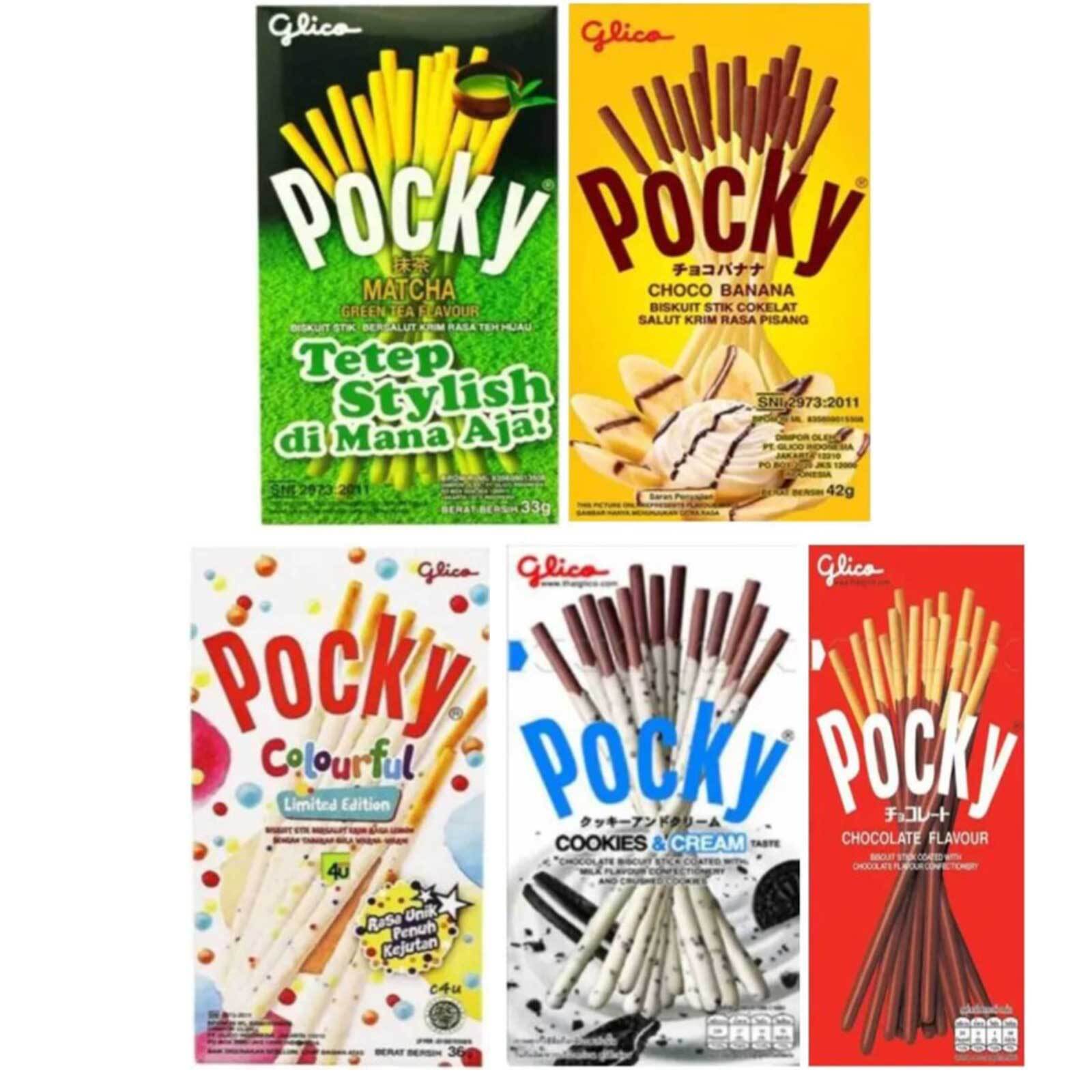 Японские палочки Pocky поки ассорти - Colourful, Шоколад-Банан, Зеленый ...
