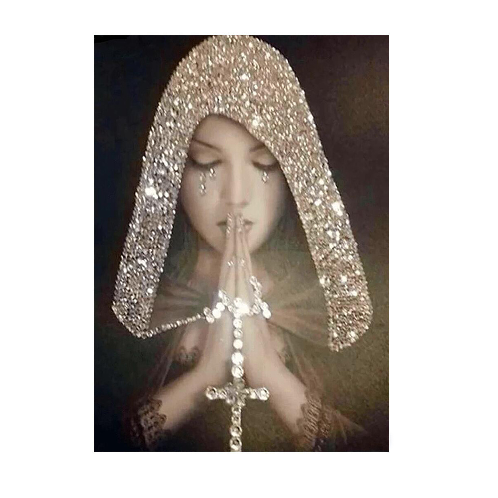 Алмазная мозаика девушка молящаяся