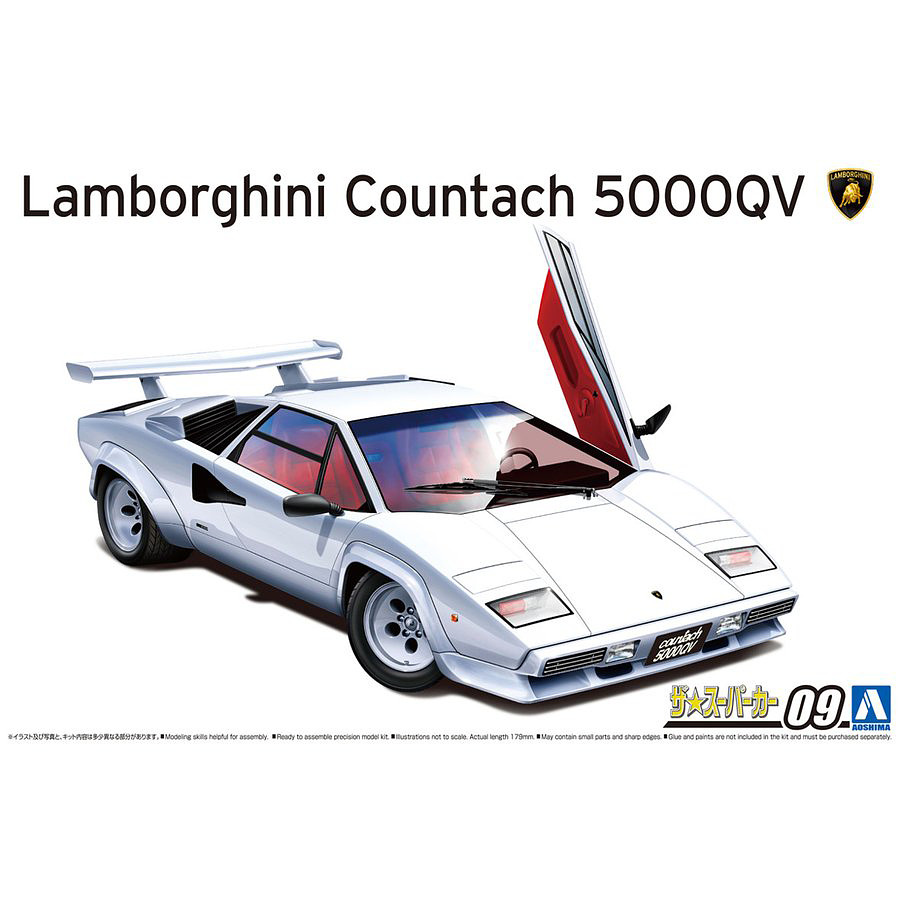 Сборная модель Aoshima 05945 Lamborghini Countach 5000QV Масштаб 1/24