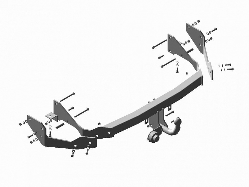 Фаркоп для  Hyundai Santa Fe 2001-2006, Hyundai Santa Fe Classic (Таганрог) 2007-2013 (без электрики)