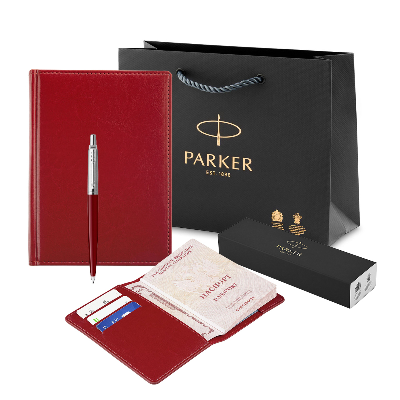 Подарочный набор для девушки: ручка Parker, ежедневник и обложка для ...