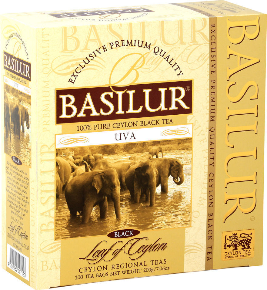 Чай черный Basilur Ува 100 пак, 2 упк — купить в интернет-магазине OZON ...