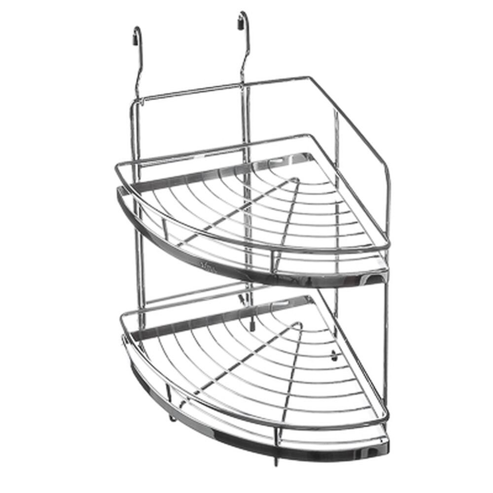 угловая хромированная полка для кухни
