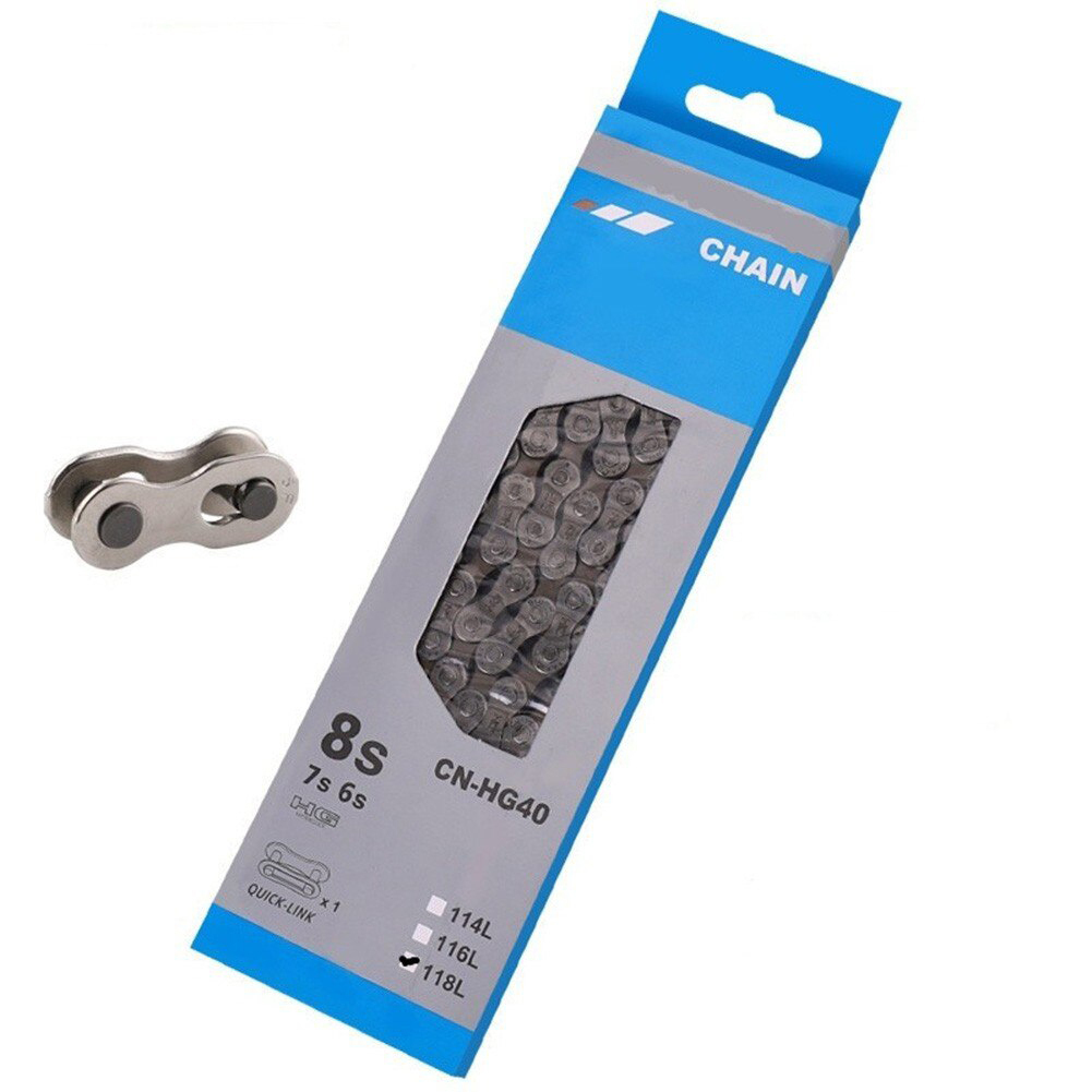 Цепь Shimano HG40, 6/7/8 скоростей, 118 звеньев, замок Quick link