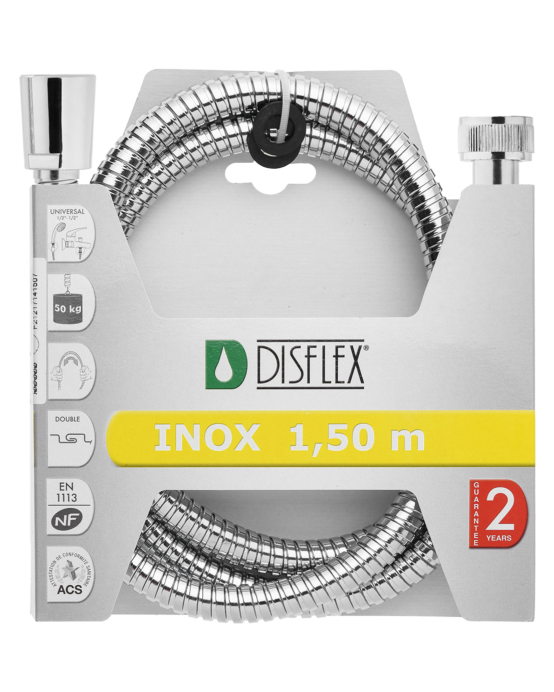 Шланг душевой DISFLEX INOX, длина 150, нержавеющая сталь