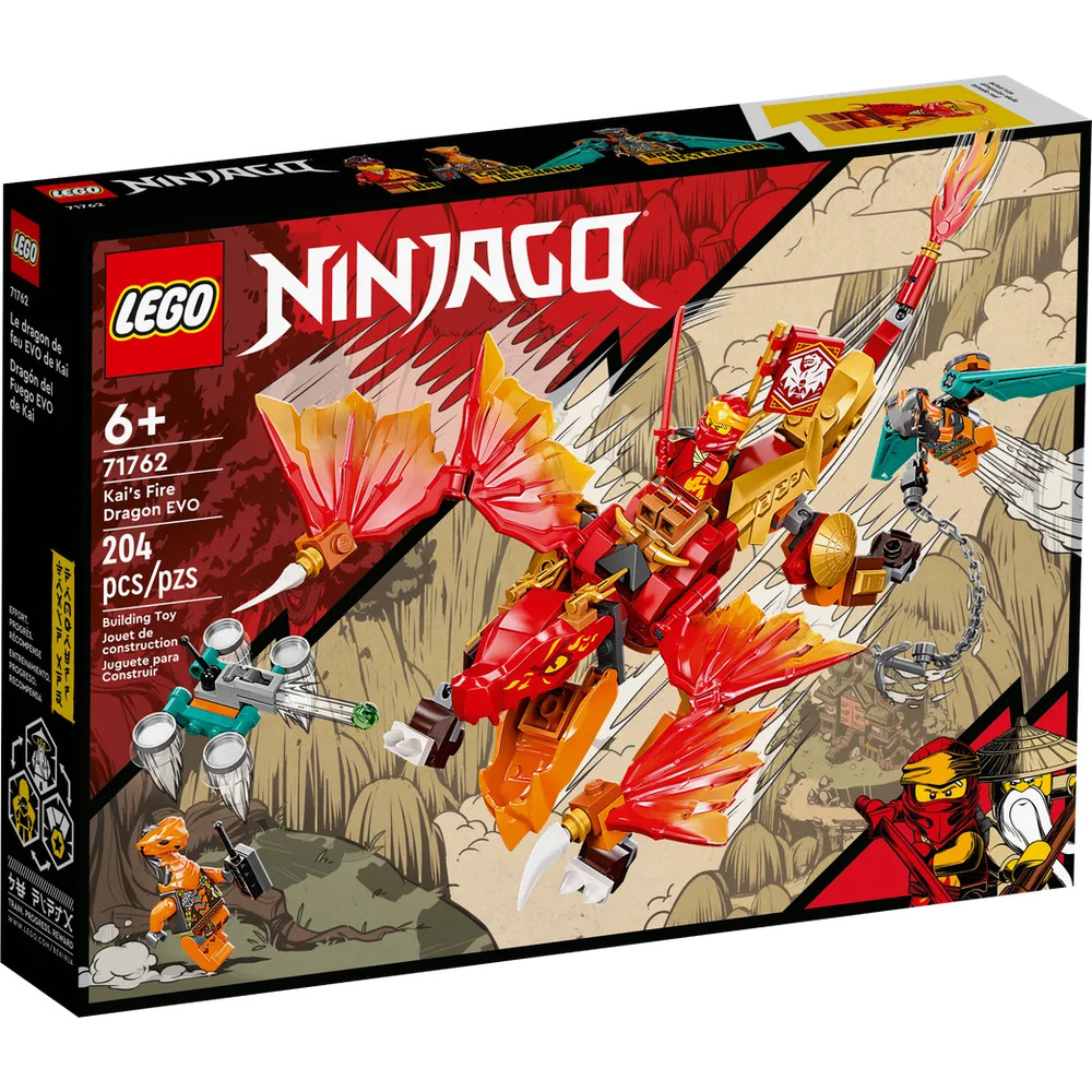 Конструктор LEGO Ninjago Огненный дракон ЭВО Кая 71762 - купить с доставкой  по выгодным ценам в интернет-магазине OZON (472423824)